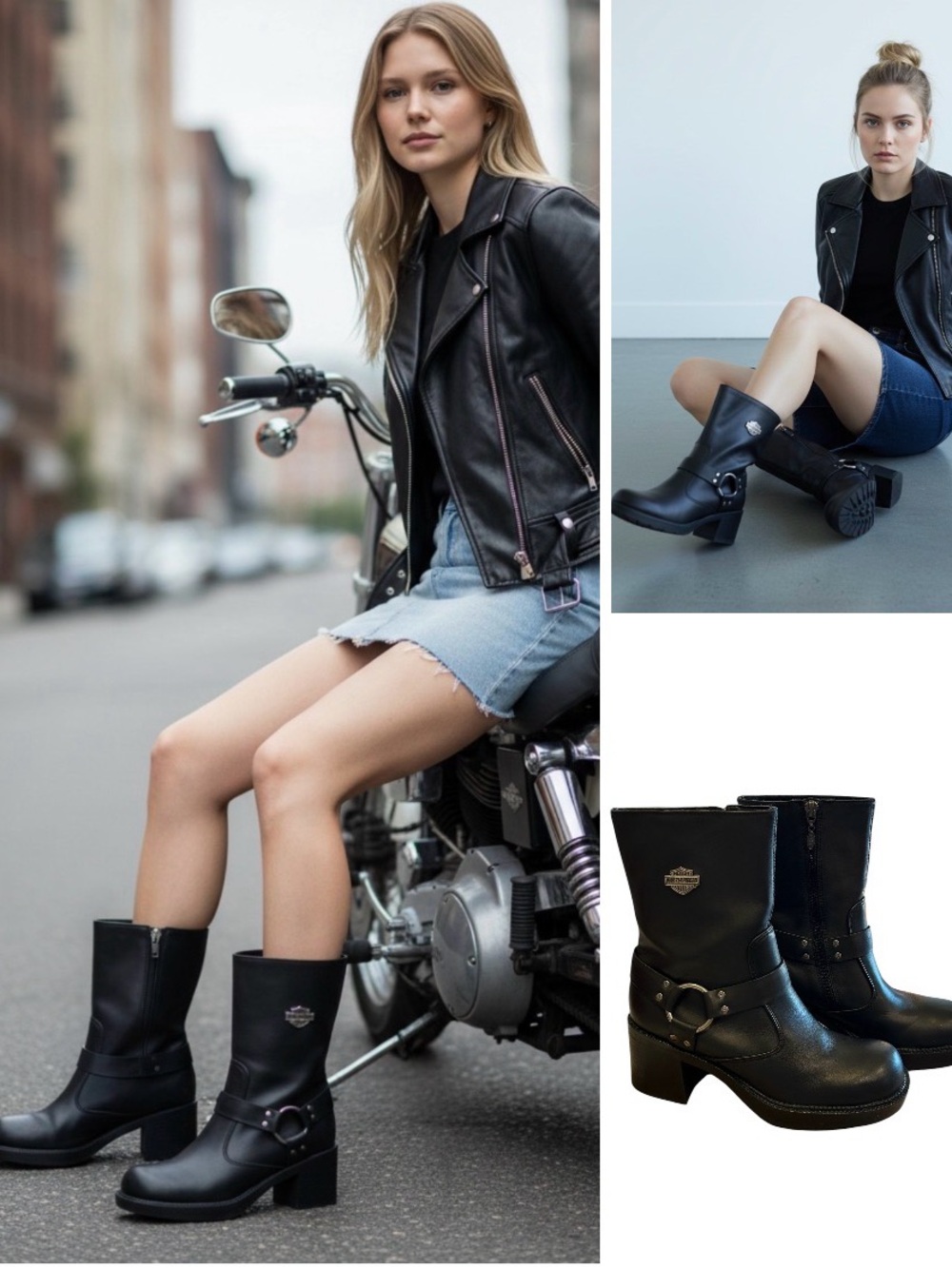 Harley Davidson leather harness boots
